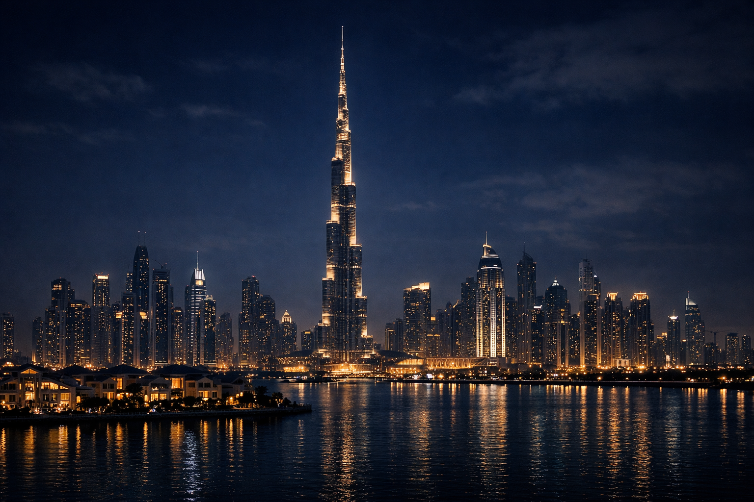 Dubai Night Skyline